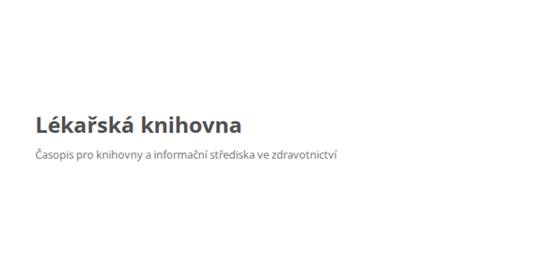 Hlavička časopisu Lékařská knihovna